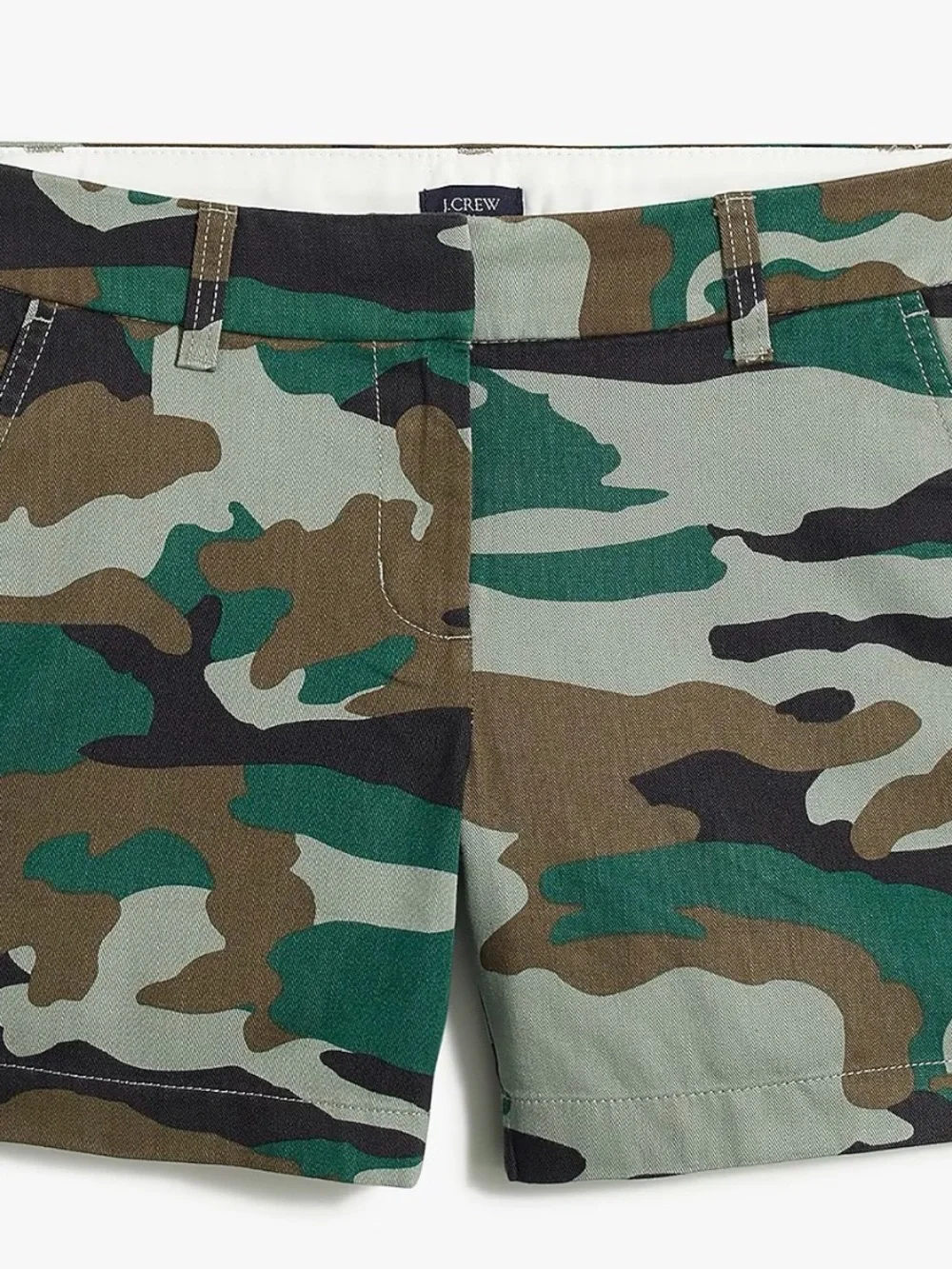 J. Crew Women's Camouflage Shorts - Green & Brown Camo